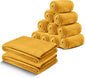 IR Imperial Rooms Fleece Blanket 12 Pack Twin Size 60 x 80 Inches - Super Soft Fluffy Throw Blanket for Sofa and Bed - Warm and Cozy Lightweight 400 GSM Microfiber Bed Throws Blankets (Twin, Ochre)