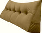 Triangular Reading Bed Rest Pillow Large Bolster Cushion Headboard Backrest Wedge Pillow with Removable Cover and Two Large Side Pockets (Golden Brown, King: 78 x 8 x 20 inches)