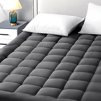 EASELAND Twin XL Mattress Pad Pillow Top Mattress Cover Quilted Fitted Mattress Protector Extra Long Cotton Top 8-21" Deep Pocket Cooling Mattress Topper (39x80 Inches, Dark Grey)
