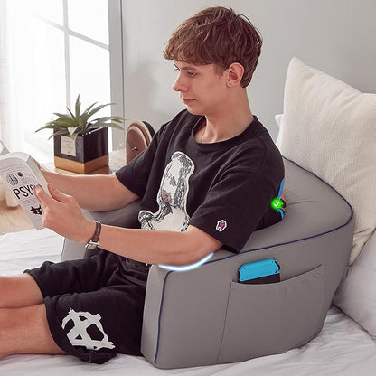 Reading Pillow for Gaming, Extra Large Laptop Pillow for Adult, Memory Foam Lap Desk Gaming Pillow for Reading, Working, Playing Steam Deck Switch or Sitting in Bed Floor Sofa(Grey)
