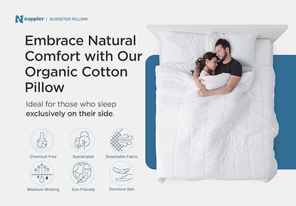 Side and Back Sleeper Pillow for Neck and Shoulder Pain Relief-Shredded Memory Foam Bed Pillow for Sleeping - 100% Adjustable Fill - Queen Size - Set of 2 - Washable Case. Extra Fill Included