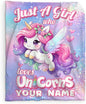 Custom Kids Blanket for Girls with Name, Unicorn Blanket, Knee Blanket, 40 x 30 Inches Unicorn Blanket for Kids, Lightweight Flannel Throw Blanket, Cute Soft Throws for Chair Couch Sofa Office