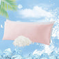 WhatsBedding Memory Foam Body Pillow with Zippered Cooling Cover, Full Body Pillow for Adults, Long Pillow for Sleeping, Fluffy Supportive, Ice Pink