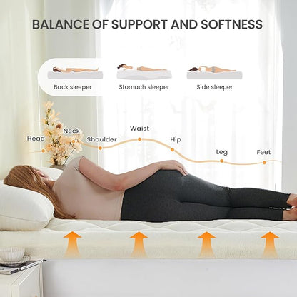 Mattress Topper Full for Back Pain Thick Mattress Pad Cover Sherpa Plush Pillow Top Down Alternative Fill Mattress Cover with 8-22 Inch Deep Pocket