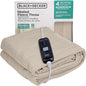 BLACK+DECKER Heated Blanket Electric Throw, Fleece Electric Blanket, Heating Blanket with 4 Heating Levels, 3H Timer, Auto Shutoff, Fast Heating (50x60 inches, Cream)