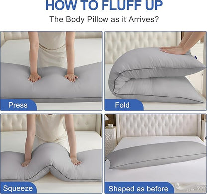 YZ HOME Memory Foam Body Pillow Insert - Full Body Pillow for Adults - Soft Large Long Bed Pillow for Side Sleeper