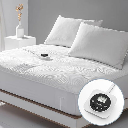 Twin XL Size Electric Heated Mattress Pad - Bed Warmer with Memory & Preheat Functions, 12 Heat Settings Single Control for 1-12 Hours Auto Off, Lighted Button