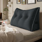 8 lbs Thickened Twin Wedge Pillow Headboard College Dorm Bed Velvet Wedge Pillow Backrest Triangular Headboard Pillows with Side Pocket, Dorm Bedding Essentials for Girls & Boys, Deep Grey