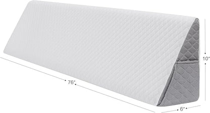 Wedge Pillow Headboard King Size - Ergonomic Support for Sleeping, Post-Surgery, Acid Reflux Relief, and More - CertiPUR-US Certified Memory Foam & Removable Cover, Wedge for Headboard Gap, King