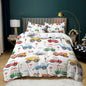 CVHOUSE Excavactor Bedding Queen Size,Construction Excavactor Bedding Set Boys Kids Teens,Truck Excavactor Comforter Set Cover Soft,1 Duvet Cover 2 Pillowcases 3 pcs,Boy's Bedroom Decor Queen 89'x89'