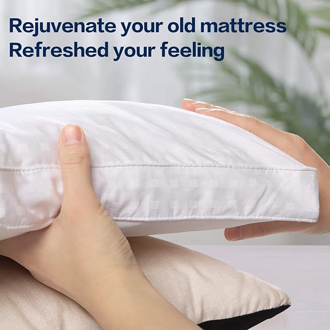 COHOME California King Mattress Topper Extra Thick Cooling Mattress Pad 400TC Cotton Top Plush Down Alternative Fill Pillow Top Mattress Cover with 8-21 Inch Deep Pocket (72x84 Inches, White-Classic)
