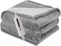 50"x60" Heated Electric Blanket Throw Thickened Flannel and Sherpa Heated Blanket, 3 Hours Timer Auto-Off & 5 Heating Levels, Machine Washable, Ash Gray