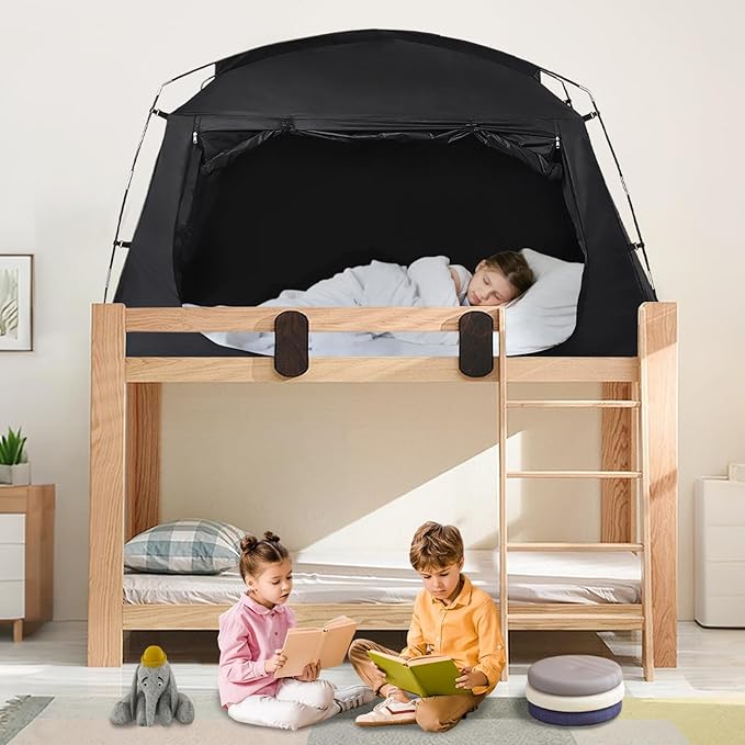 Sensory Bed Tent for Kids Indoor Privacy Space Sleeping Canopy for Floor or Twin Size Bed Black-Out Dream Play Tent for Children - Calm Down Corner Helps Kid Relax