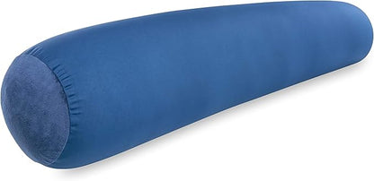 Straight Body Pillow, Full Size Premium Microbead,Side Sleeping/Maternity Pregnant Women, Supportive,Fluffy, Breathable, Cooling, 85/15 Spandex/Nylon Silky Feel Anti-Aging - 48” X 8” - Peacock Blue