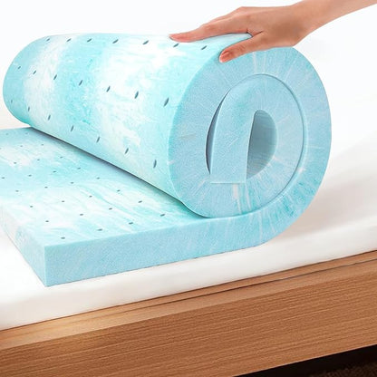 EGO Topper 3 Inch Full Memory Foam Mattress Topper, Gel Foam Mattress Topper for Pressure Relief, Ventilated Design Bed Topper in a Box, CertiPUR-US Certified, Medium