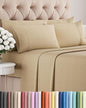 King 6 Piece Sheet Set - Comfy Breathable & Cooling - Ultra Soft Hotel Luxury Bedding Set w/ 8-16 Inch Deep Pockets - 1 Flat & 1 Fitted Sheet & 4 Pillowcases - Wrinkle Free & Easy Care - Heathered Tan