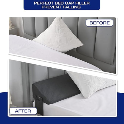 King Bed Wedge Pillow for Headboard Mattress Long Wedge Pillow Bed Bolster King Gap Filler Nora Pillows for Dorm Sleeping Backest Home Decor RV House Accessories Hotel Must Haves Grey