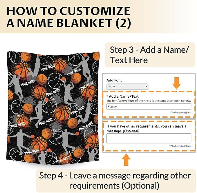 Custom Basketball Blanket Gifts with Name - 80x60 Inches Cute Throw Blanket for Basketball Lover Kids Adults Teens - Black Soft Fuzzy Sport Blankets for Couch Sofa Bed