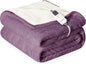 Heat Blanket 50”x60” Throw,Soft Flannel & Sherpa Reversible Electric Blanket with 10 Heat Settings,12 Timer Setting and 3 Hours Auto-Shut Off,ETL Certified Machine Washable,Purple