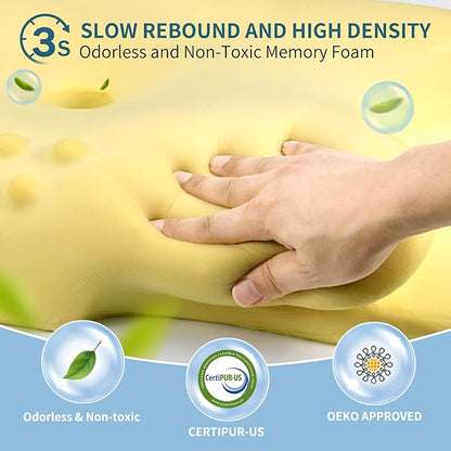 Cervical Neck Pillow for Pain Relief - Ergonomic Memory Foam Pillows for Sleeping, Cooling Side Sleeper Pillow for Neck Support, Contour Orthopedic Bed Pillow for Back Stomach Sleepers