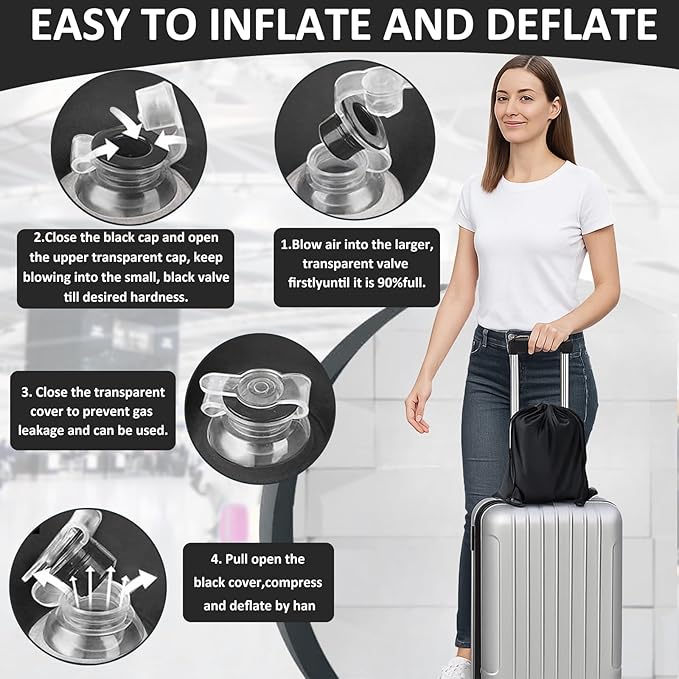 Inflatable Wedge Pillow for Leg Swelling – Leg Elevation Pillow for After Surgery & Circulation, Inflatable Leg Support Pillow with Adjustable Silk Sleep Mask for Travel,Reading,Bed & Sofa Comfort