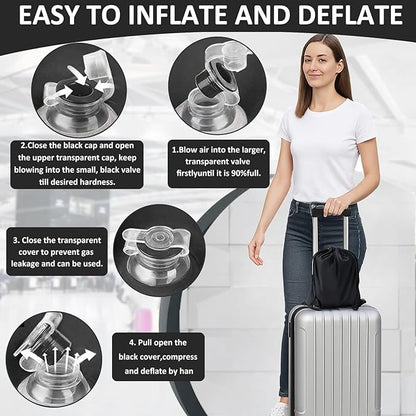 Inflatable Wedge Pillow for Leg Swelling – Leg Elevation Pillow for After Surgery & Circulation, Inflatable Leg Support Pillow with Adjustable Silk Sleep Mask for Travel,Reading,Bed & Sofa Comfort