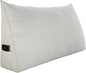 Johnear Triangular Headboard Pillow Daybed Wedge Pillow Cotton Linen Large Bolster Reading Back Rest Pillow for Sofa Bed Support Bolster Upholstered Backrest Positioning Lumbar Cushion （Ivory, Full）