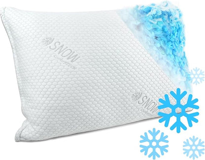 Shredded Foam Pillow Standard Size - Cooling Memory Foam Pillows That Stay Cold Soft Pillow for Sleeping, Adjustable Bed Pillow for Side, Back, and Stomach Sleepers