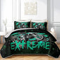 Motocross Dirt Bike Quilts Bedding Full 3Pcs Motorcycle Racer Pattern Quilt Bed Set Extreme Sport Lightweight Soft Bedspreads Coverlet with 2 Pillowcases for Kid Boy Girl Teen Adult Room Decor
