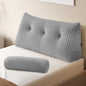 Z-hom Large Wedge Pillow Headboard, Twin Triangular Headboard Pillow, Reading Pillow Bed with a Roll Pillow for Bed Sitting Up Sleeping, Backrest Cushion Headboard Gap Pillow for Back, Light Gray