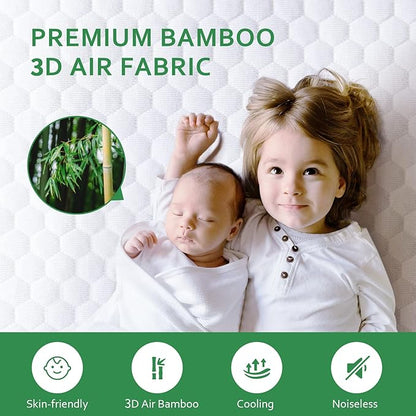 Queen Mattress Protector 2 Pack Waterproof Cooling Queen Mattress Pad Cover, Viscose 3D Air Breathable Fabric, Fitted 8-18 inch Deep Pocket, Washable Noiseless