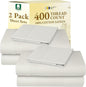 California Design Den 2-Pack Cotton Twin Sheet Sets - 400 Thread Count 100% Cotton Sateen - Soft and Breathable Sheets, 2 Sets of Deep Pocket Bed Sheets - Ivory (Pale Tone)