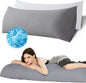 Ubauba Memory Foam Body Pillow with Cover, Full Large Body Pillows Insert for Adults with Envelope Closure Pillowcase, Firm & Fluffy Long Bed Pillows for Sleeping (20x54 inch, Dark Grey)