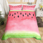 Castle Fairy Watermelon Duvet Cover Sets Full,Watercolor Tie Dye Bedding Set 3pcs for Kids Teens Adults Room Decor,Pink Green Summer Fruit Comforter Cover Modern Plants Quilt Cover with 2 Pillowcases
