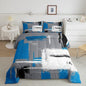 Feelyou Abstract Bedding Set Comforter Set for Kids Boys Children Modern Abstract Art Comforter Ultra Soft Decor Blue Grey White Duvet Set Toddler Size