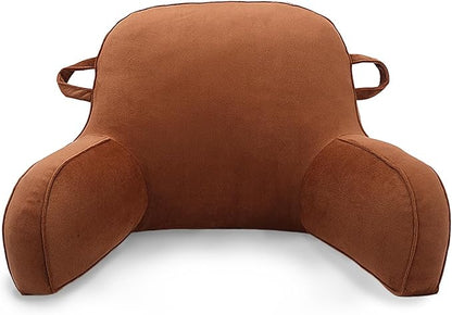 LiveGo Reading Pillow for Kids, Velvet Back Support Cushion for Sitting Up in Bed Adults, Kids Cuddle Cushion with Arms & Backrest Support Pillow for Teen Boys Girls Reading Bed Rest