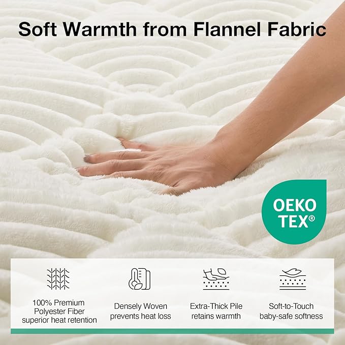 Novilla King Mattress Topper - Cloud-Like Softness Mattress Pad with Plush Flannel, Electric Blanket Alternative for Cold Sleepers, Deep Pocket 8-21 Inch, Machine Washable