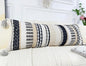 Chenille and Cotton Long Pillow for Bed, Striped Textured Boho Lumbar Throw Pillow Cover 16x36, Neutral Accent Decorative Extra Long Body Pillow Case for Couch, Sofa, Bedroom, Grey