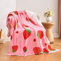 Pink Strawberry Kids Throw Blanket for Girls Teens Toddler Pink Soft Fuzzy Flannel Bed Blanket Birthday Gifts for Women Girls Kids Teens Adults, 60”x80”