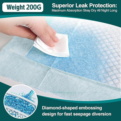 Tear-Resistant Disposable Bed Pads 60" x 36" 20 Count Underpads Extra Large Incontinence Bed Pads Heavy Duty Absorbency Chux Pads Pee Pads for Adult Elderly Puppy Pads for Training