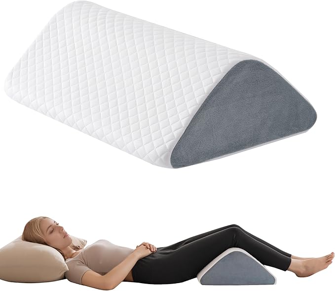 Ganondorf Knee Wedge Pillow for Back Sleeping-Leg Pillow Knee Wedge Pillow for Sleep Position, Alleviating Lower Back&Hip Pain Enhancing Circulation in Ankles Legs Triangle Pillow with Removable Cover
