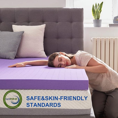 SINWEEK 3 Inch Gel Memory Foam Mattress Topper Ventilated Soft Pressure Relieve Mattress Pad, Breathable Bed Topper, CertiPUR-US Certified, King Size