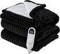 Bedsure GentleSoft Electric Blanket Full Size - Soft Ribbed Flannel Heated Blanket with 6 Heat Settings, Heating with 10 Time Settings, 8 hrs Timer Auto Shut Off, Gifts for Grandma (72"x84", Black)