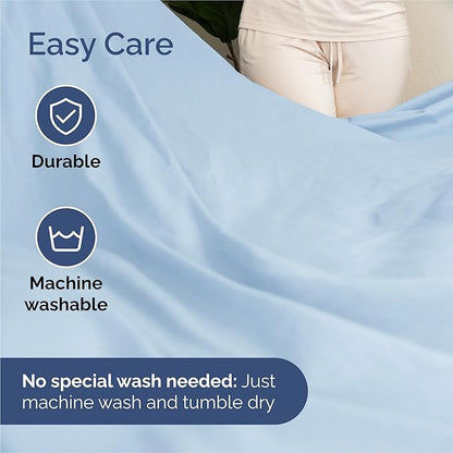 Split King 7 Piece Sheet Set - Comfy Breathable & Cooling - Soft Hotel Luxury Bedding Set with 8-16 Inch Deep Pockets - 1 Flat & 2 Fitted Sheet & 4 Pillowcases - Wrinkle Free & Easy Care - Baby Blue
