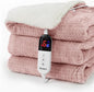 Heated Blanket Electric Blanket Full Waffle,72x84 Inches Sherpa Fleece Fast Heating Blanket 6 Heating Levels & 10 Hours Auto Off ETL Certification,Pink Full