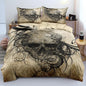 Goth Duvet Cover Set, Full Size Spooky Skull Comforter Cover and Pillowcases Halloween Bedding Set Vintage Beige Gothic Bed Sets for Boys