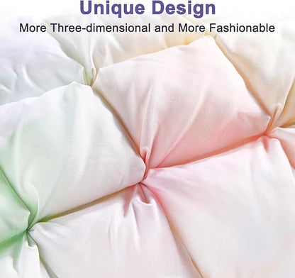 YOUR MOON Soft Pillows for Sleeping, Support Bed Pillows, Fluffy Down Alternative Pillow, Luxury Hotel Gel Pillows for Side Sleeping Standard Size (Rainbow)