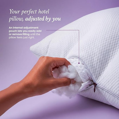 IWS I WANNA SLEEP Oslo Hotel Collection Bed Pillows Standard/Queen Size Set of 2 - Original Down Alternative Pillow, Adjustable Luxury Pillow for Side, Back and Stomach Sleepers, Norway Designed