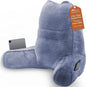 Sasttie Reading Pillow for Bed - 23 Inch, Back Pillow for Bed Sitting Up, Back-Rest Support Cushion with Side Pockets and Arms, Dorm Essentials, Oeko-Tex Certified, Grey Purple