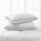 Feather Pillows King Size Set of 2 Goose Down Pillows with 100% Breathable Cotton Cover, Hotel Collection Bed Pillows for Sleeping, Soft Support for Back, Stomach and Side Sleepers